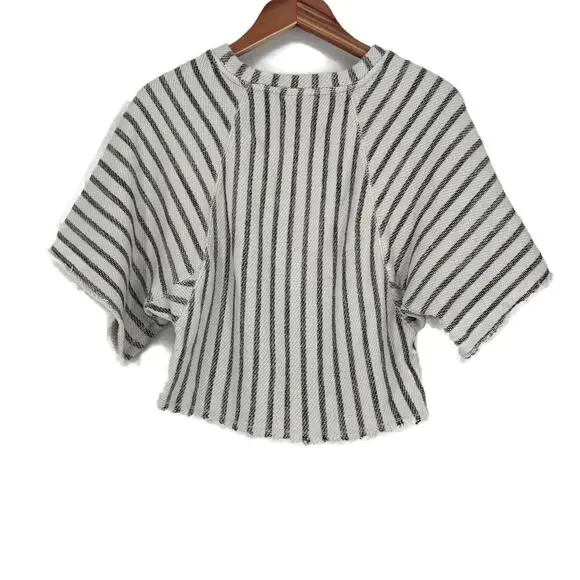 Anthropologie Dolan Coastal Stripes Cropped Pullover Top size Small - Picture 8 of 13